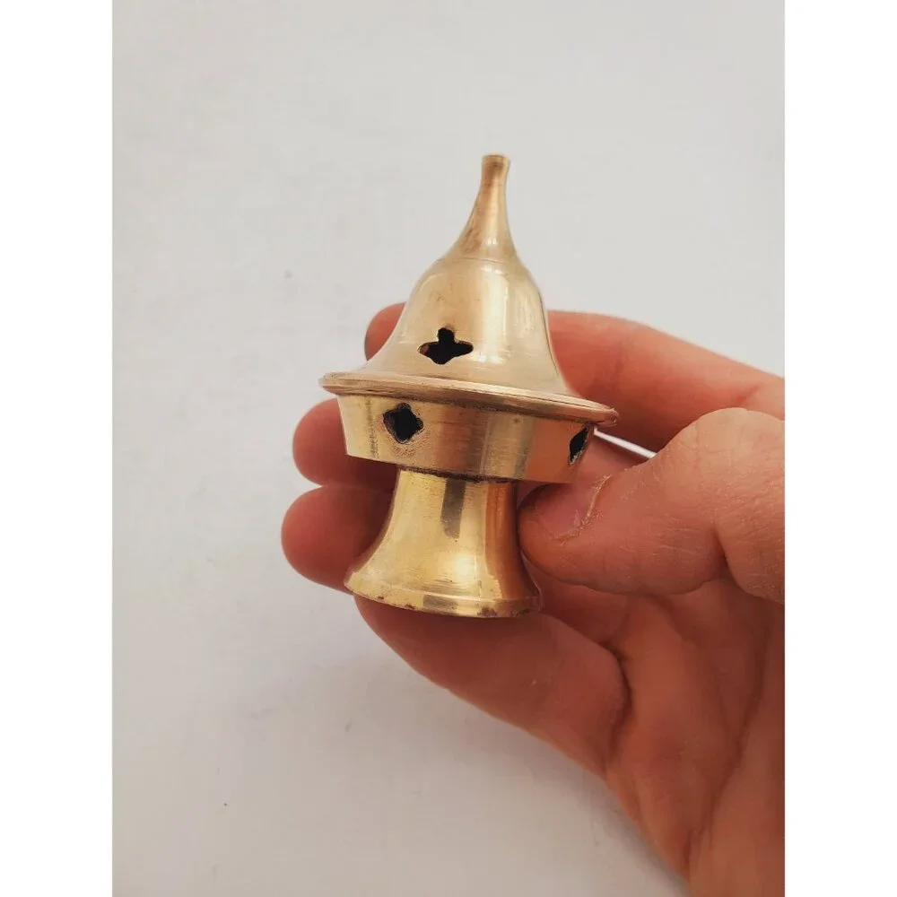Vintage Brass Stick/Cone Incense Burner small burner with lid, made in i… - Picture 4 of 10